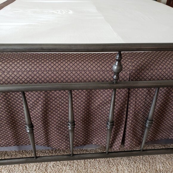 Custom Dark Brown King Bedskirt for Tall Bed, 18.5” Drop + Extra Fabric - Picture 5 of 6
